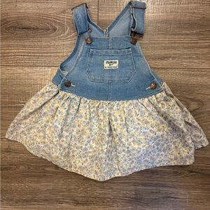 OshKosh B'gosh Denim Floral Overall Dress